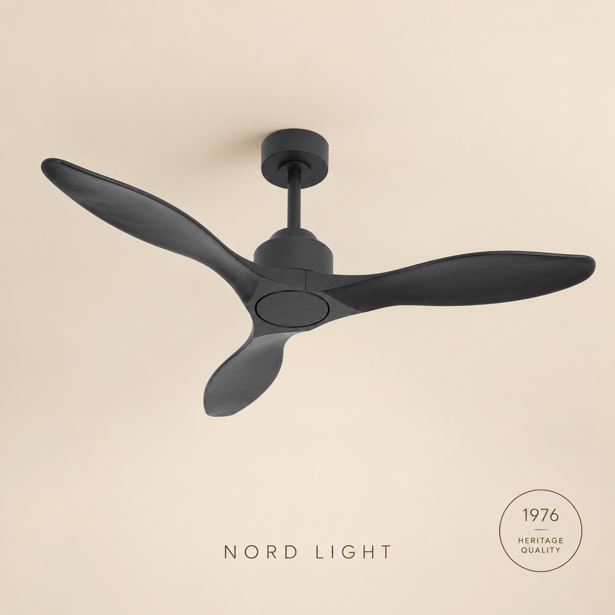 מאוורר תלוי DC 35W PALMA - גימור שחור  - כנפיים שחור — FAN CLUB | NORD LIGHT