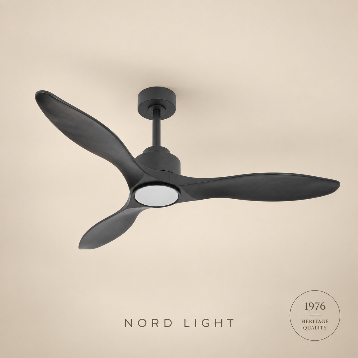 מאוורר תלוי DC 35W PALMA - גימור שחור  - כנפיים שחור — FAN CLUB | NORD LIGHT
