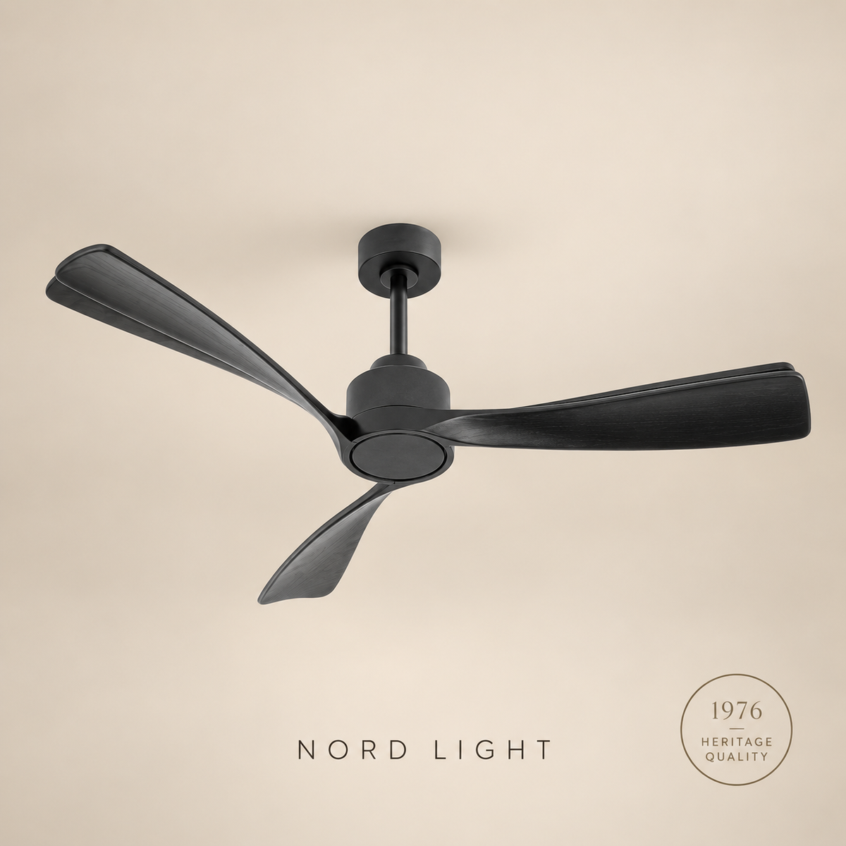 מאוורר תלוי  DC 35W LEVANTE - גימור שחור   - כנפיים שחור — FAN CLUB | NORD LIGHT