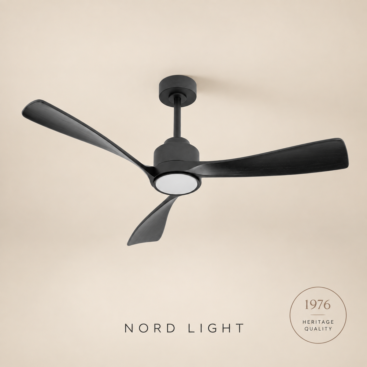 מאוורר תלוי  DC 35W LEVANTE - גימור שחור   - כנפיים שחור — FAN CLUB | NORD LIGHT