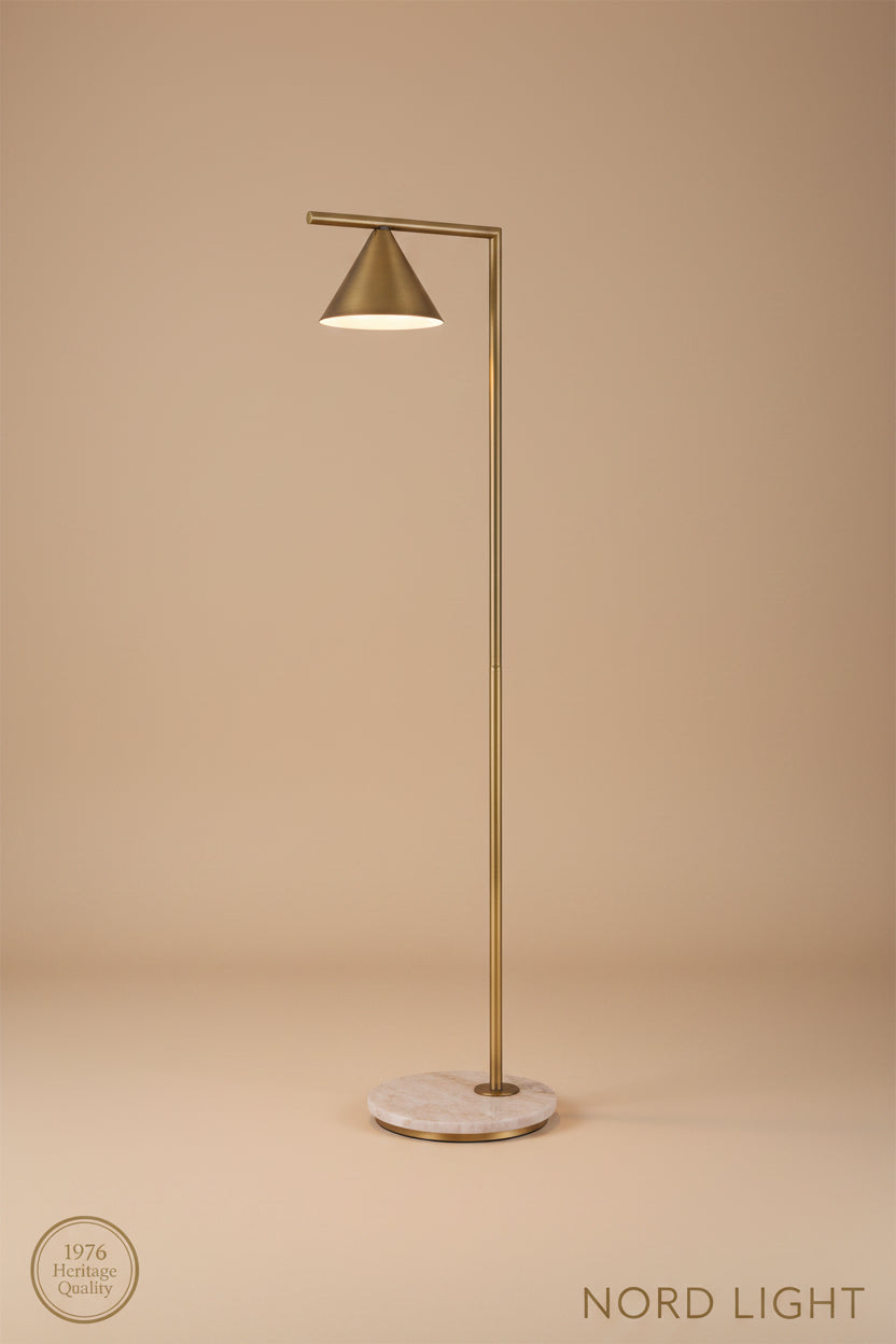CONE FLOOR מנורת עמידה קונית בסיס טרוורטין