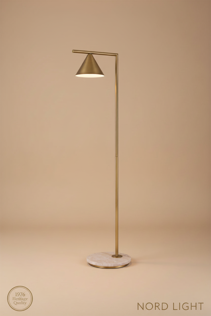 CONE FLOOR מנורת עמידה קונית בסיס טרוורטין