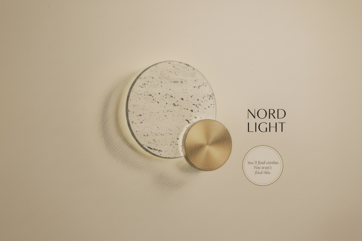 מנורת קיר בראס ואבן טרוונטין טבעית LED 3000K – עיצוב פיסולי יוקרתי