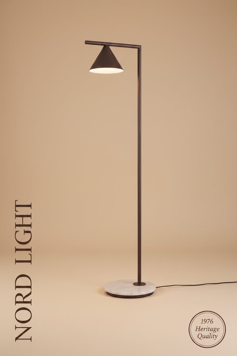 CONE FLOOR מנורת עמידה קונית בסיס טרוורטין