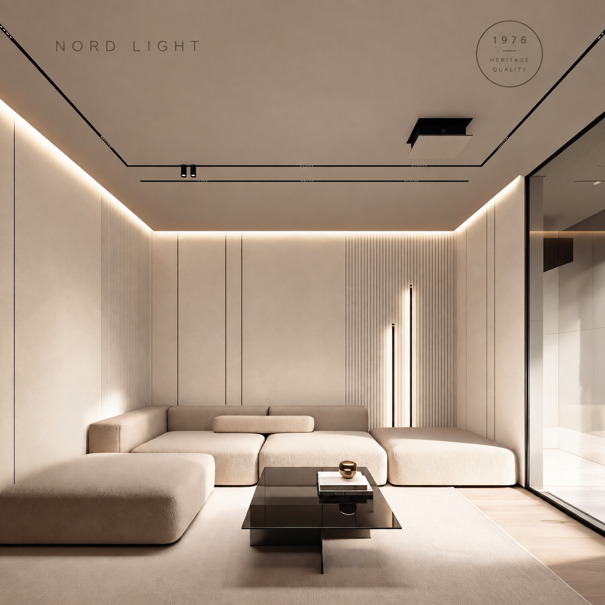 CREMA H04 – חיפוי קיר במראה טיח בגוון בז | NORD LIGHT