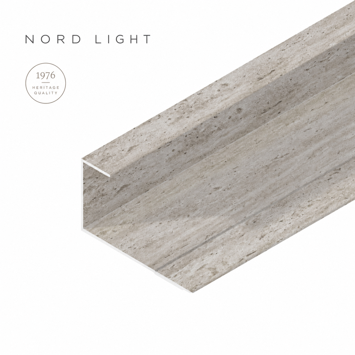 MINERA H11 – פס ניתוק וסיומת בגוון טרוורטין מינרלי | NORD LIGHT