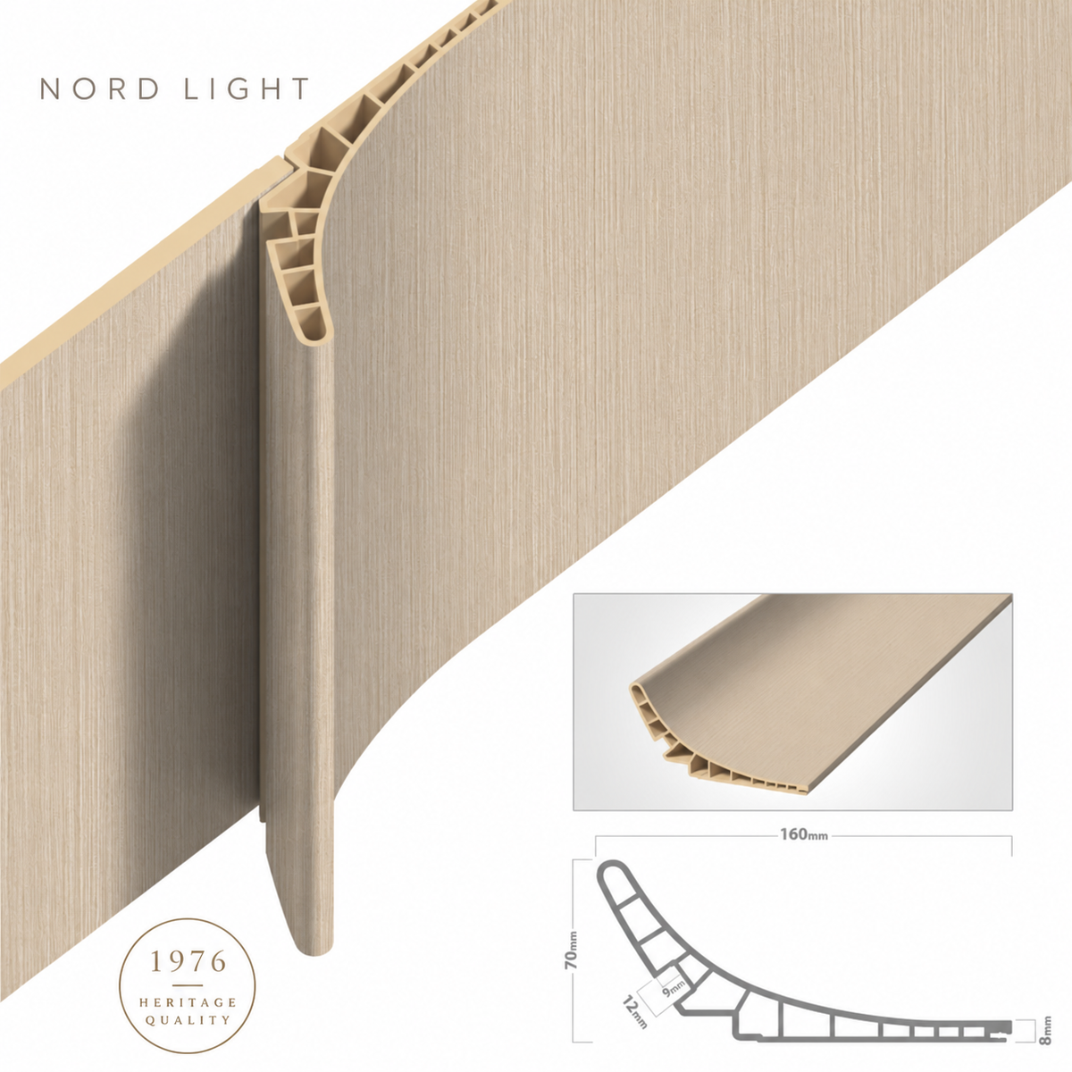 RIGA H20 – פרופיל קמור בגוון אלון שטרייף | NORD LIGHT