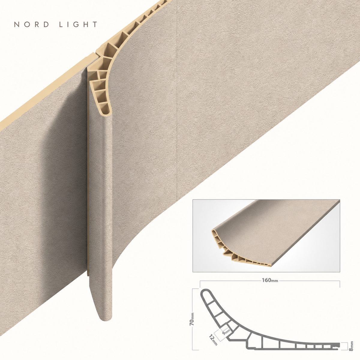 פרופיל קמור בגוון חול – SAND H01 NORD LIGHT