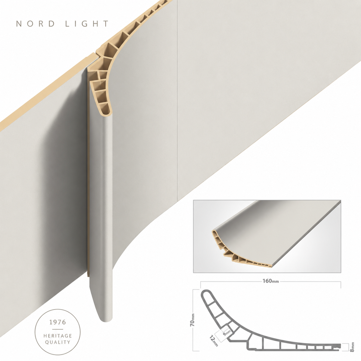 SOLARA H25 – פרופיל קמור בגוון סהרה | NORD LIGHT