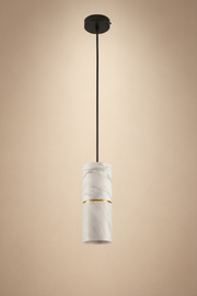 TUBE MARBLE 100 – מנורת תלייה גלילית בשיש לבן או שיש שחור | עיצוב אלגנטי