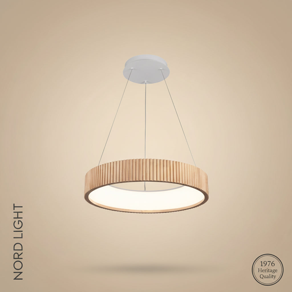 AMON WOOD מנורת תלייה חריצים עץ LED