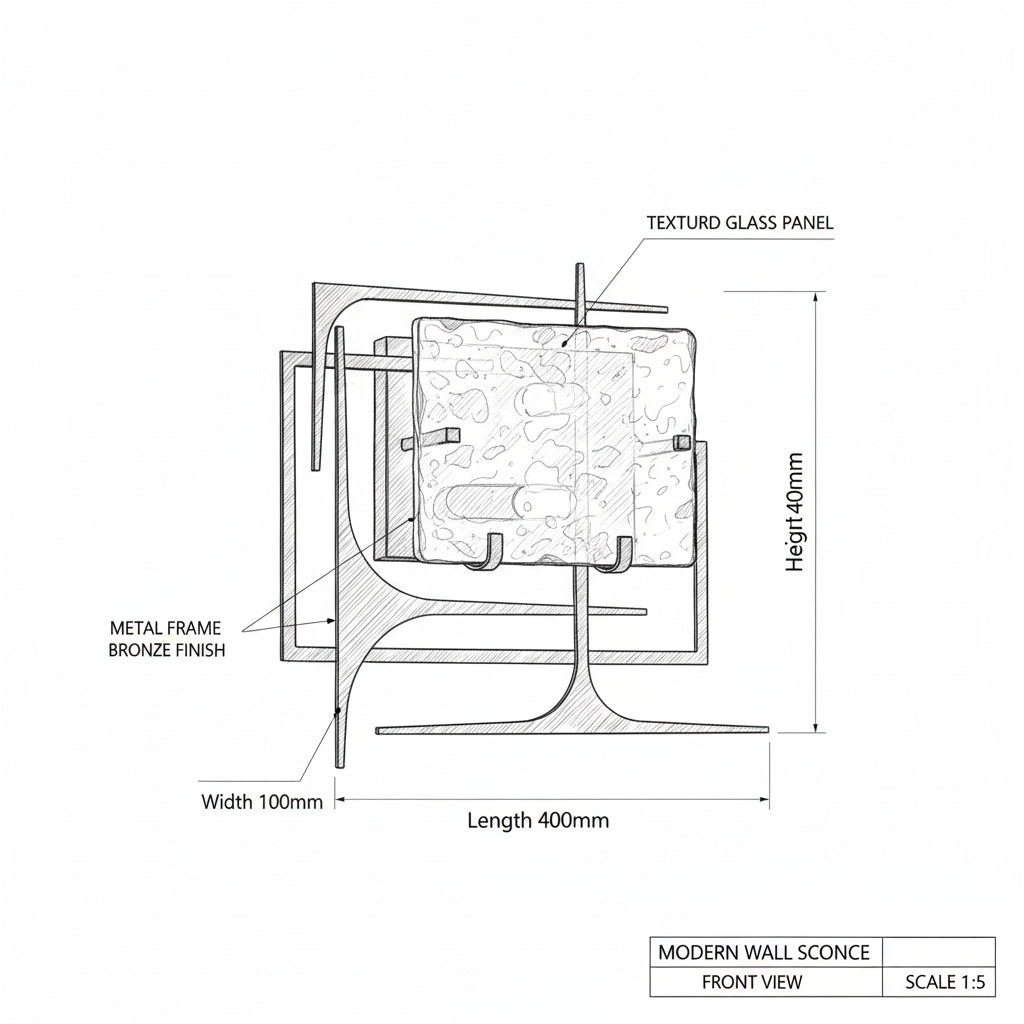 מנורת קיר "אוריאן" – עיצוב אומנותי  בגוון פליז עם זכוכית בעבודת יד