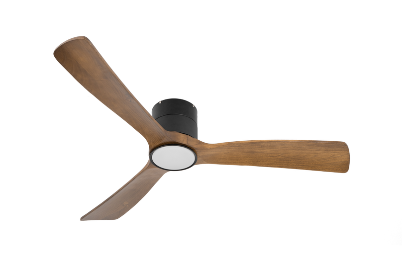 מאוורר צמוד תקרה DC 35W SEVILIA - גימור שחור - כנפיים עץ טבעי