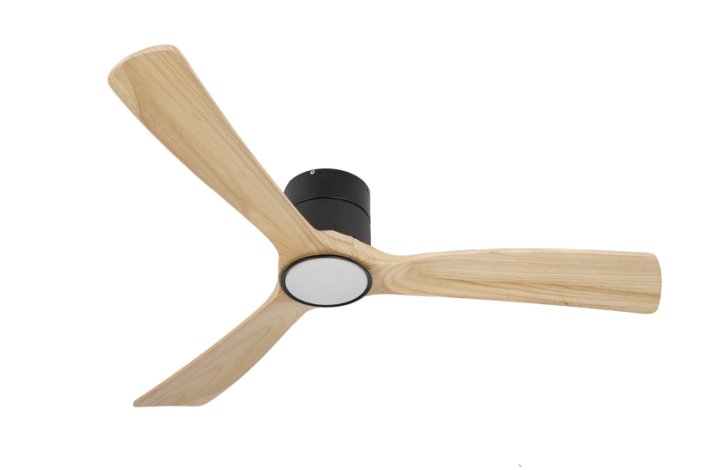 מאוורר צמוד תקרה DC 35W SEVILIA - גימור שחור - כנפיים עץ טבעי