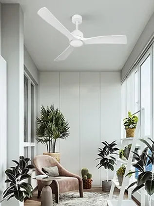 מאוורר צמוד תקרה DC 35W SEVILIA - גימור שחור - כנפיים עץ טבעי